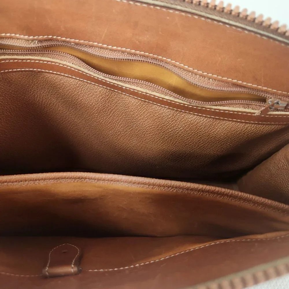 Vintage Dooney & Bourke Satchel Bag Taupe Tan Brown All Weather Leather Handbag